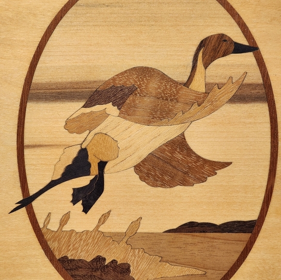 Vintage Jeff Nelson Pintail Duck Hudson River Inlay Art - Picture 2 of 11